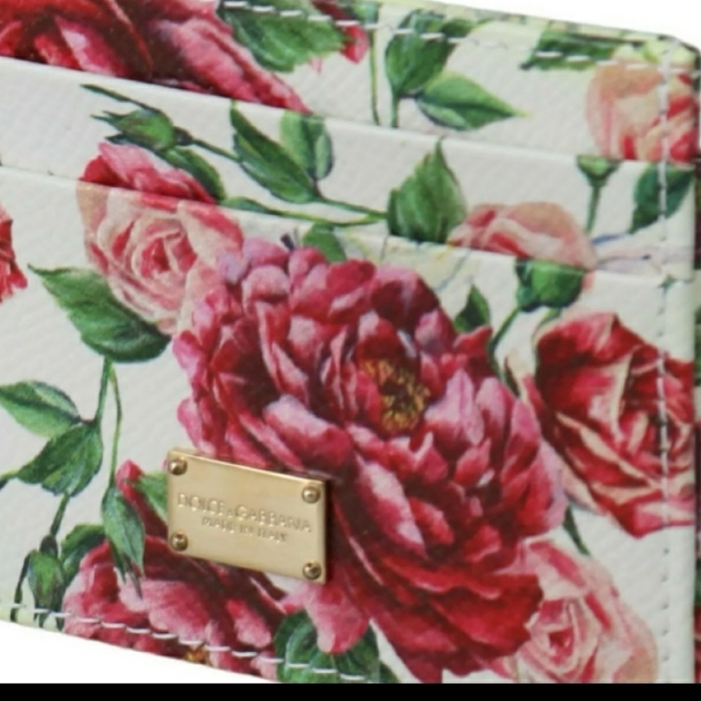 🌷Dolce & Gabbana Leather Floral Card Holder ⚘